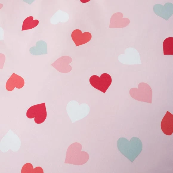 Dunelm Loveable Hearts Duvet Cover and Pillowcase Set Reversible, Duvet Cover Sets, Pink 5 Dunelm Loveable Hearts Duvet Cover and Pillowcase Set Reversible, Duvet Cover Sets, Pink - Image 5