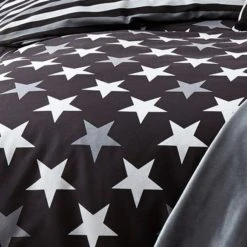 Dunelm Stars Black 25cm Fitted Sheet Striped, Fitted Sheets, Polycotton -All Kids And Nursery Sales 2024 1000071284 alt03