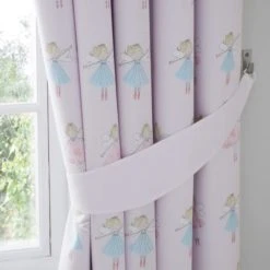 Dunelm Fairies Pink Blackout Pencil Pleat Curtains Kids, Polycotton -All Kids And Nursery Sales 2024 1000074874 alt01