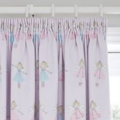 Dunelm Fairies Pink Blackout Pencil Pleat Curtains Kids, Polycotton -All Kids And Nursery Sales 2024 1000074874 alt03