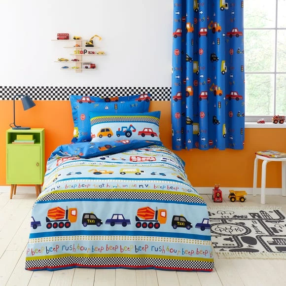 Dunelm Transport Blue Duvet Cover Set Reversible, Duvet Cover Sets, Polycotton 2 Dunelm Transport Blue Duvet Cover Set Reversible, Duvet Cover Sets, Polycotton - Image 2