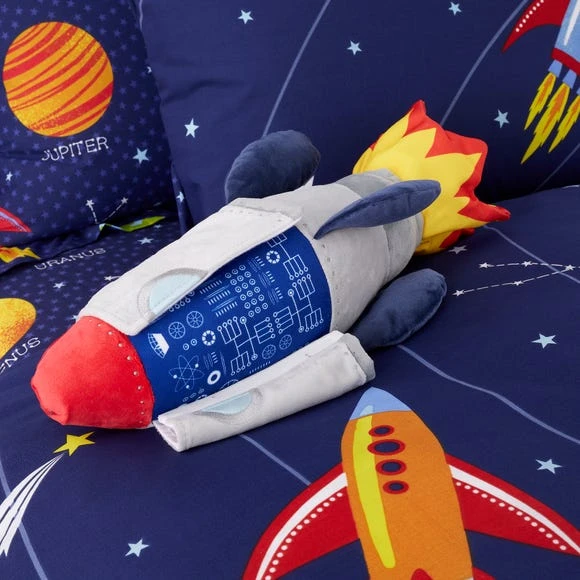 Dunelm Space Rocket Plush Soft Toys, Patterned, Polyester 3 Dunelm Space Rocket Plush Soft Toys, Patterned, Polyester - Image 3