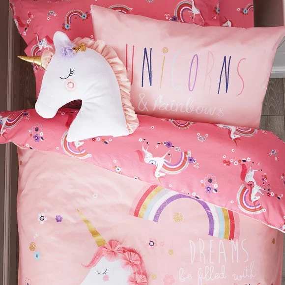Dunelm Unicorn Duvet Cover and Pillowcase Set Animals, Blush (Pink), Duvet Cover Sets 3 Dunelm Unicorn Duvet Cover and Pillowcase Set Animals, Blush (Pink), Duvet Cover Sets - Image 3