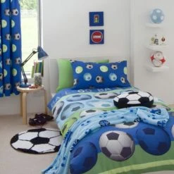 Catherine Lansfield Blue Football Pencil Pleat Curtains Fabric, Plain 7 Catherine Lansfield Blue Football Pencil Pleat Curtains Fabric, Plain -All Kids And Nursery Sales 2024 1000134961 alt02