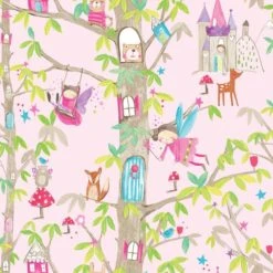 Arthouse Woodland Fairies Pink Wallpaper Paper, Patterned 5 Arthouse Woodland Fairies Pink Wallpaper Paper, Patterned -All Kids And Nursery Sales 2024 1000135130 alt01