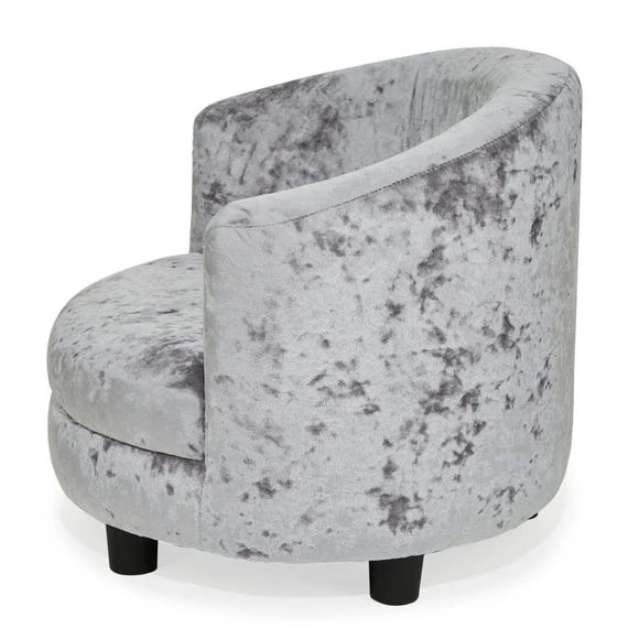 Dunelm Kids Silver Crushed Velvet Chair Kids Chair 5 Dunelm Kids Silver Crushed Velvet Chair Kids Chair - Image 5