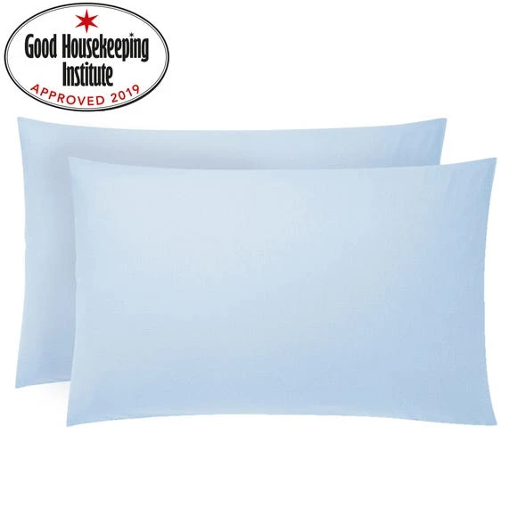 Dunelm Pack of 2 Kids Non Iron Plain Dye Blue Pillowcases Polycotton 2 Dunelm Pack of 2 Kids Non Iron Plain Dye Blue Pillowcases Polycotton - Image 2