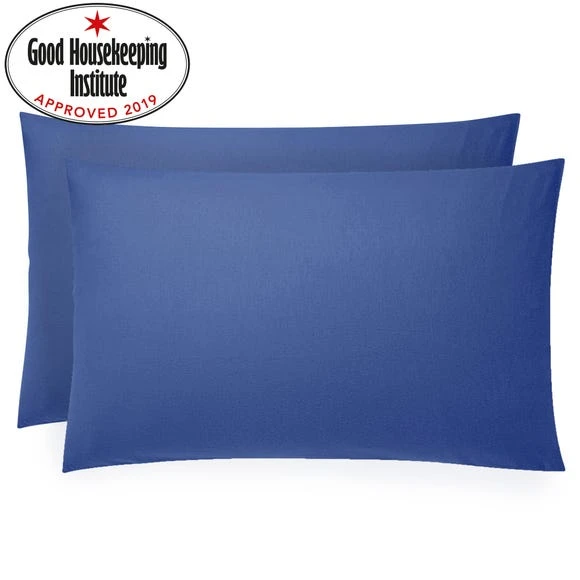 Dunelm Pack of 2 Kids Non Iron Plain Dye Navy Pillowcases Polycotton 2 Dunelm Pack of 2 Kids Non Iron Plain Dye Navy Pillowcases Polycotton - Image 2