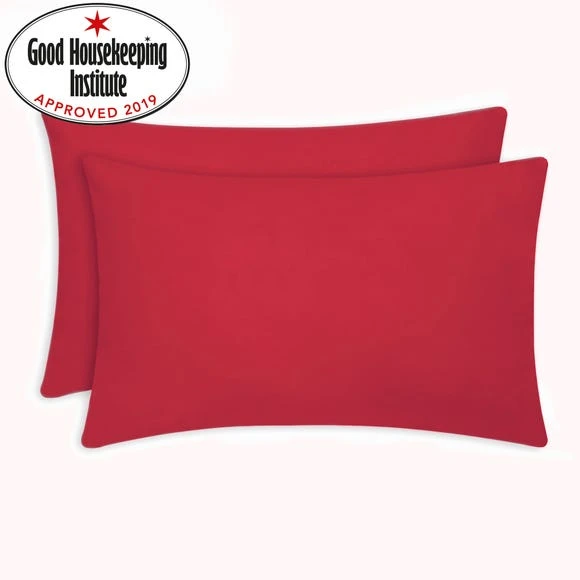 Dunelm Pack of 2 Kids Non Iron Plain Dye Red Pillowcases Polycotton 2 Dunelm Pack of 2 Kids Non Iron Plain Dye Red Pillowcases Polycotton - Image 2