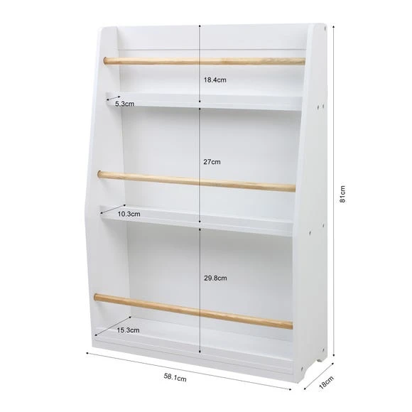 Dunelm Kids White Bookcase Wood, Kids Shelves 4 Dunelm Kids White Bookcase Wood, Kids Shelves - Image 4