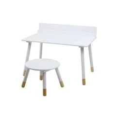 Dunelm Kids White Desk and Stool Natural History Museum Modern Skandi, Wood, Kids Tables -All Kids And Nursery Sales 2024 1000140314 alt01