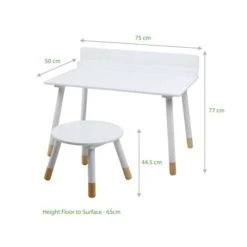 Dunelm Kids White Desk and Stool Natural History Museum Modern Skandi, Wood, Kids Tables -All Kids And Nursery Sales 2024 1000140314 alt02