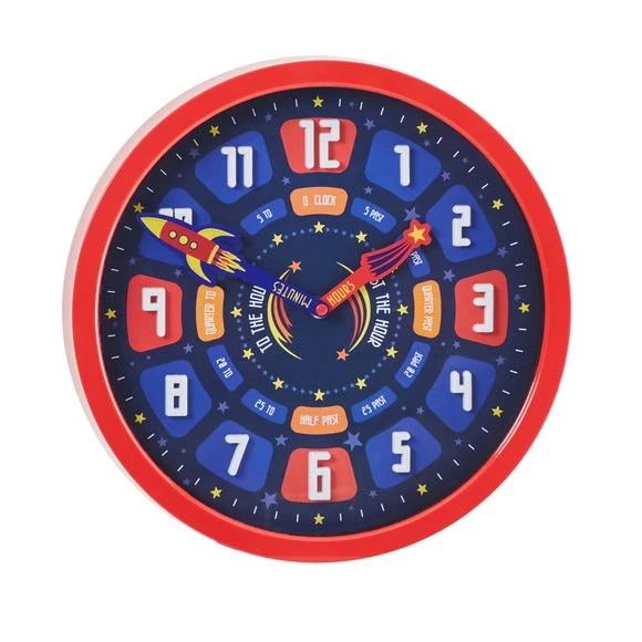 Dunelm Space Tell The Time Clock Plastic, Clocks 2 Dunelm Space Tell The Time Clock Plastic, Clocks - Image 2