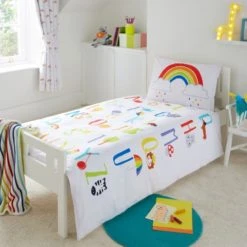 Dunelm Rainbow 100% Cotton Cot Bed Duvet Cover and Pillowcase Set Reversible, Duvet Cover Sets, Patterned -All Kids And Nursery Sales 2024 1000151245 alt02