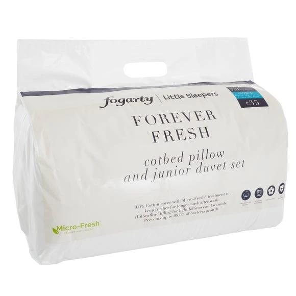 Fogarty Little Sleepers Forever Fresh Antibacterial 7 Tog Duvet and Pillow Set Duvets, 7.5 Tog, White 4 Fogarty Little Sleepers Forever Fresh Antibacterial 7 Tog Duvet and Pillow Set Duvets, 7.5 Tog, White - Image 4