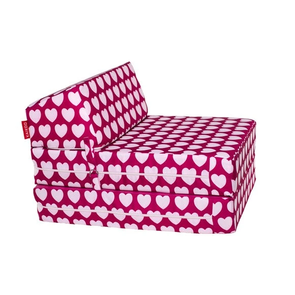 Kaikoo Pink Hearts Flip Bed Polyester, Beanbags 2 Kaikoo Pink Hearts Flip Bed Polyester, Beanbags - Image 2