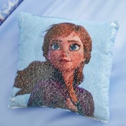 Disney Frozen 2 Anna and Elsa Alternating Image Sequin Cushion Polyester, Kids Cushion, Patterned -All Kids And Nursery Sales 2024 1000156595 alt01