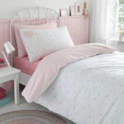 Dunelm Patchwork Hearts Duvet Cover and Pillowcase Set Polycotton, Duvet Cover Sets -All Kids And Nursery Sales 2024 1000160564 alt01