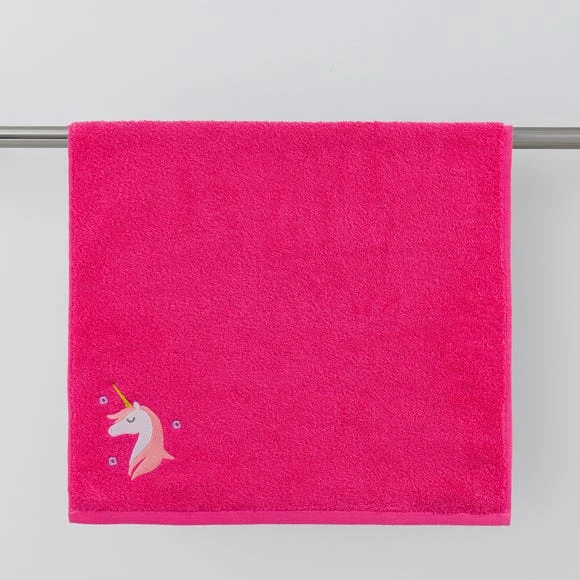 Dunelm Unicorn Pink Towel Cotton, Towels 2 Dunelm Unicorn Pink Towel Cotton, Towels - Image 2