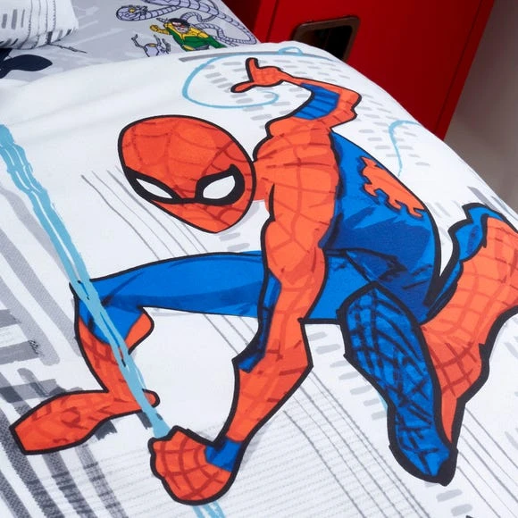 Disney Marvel Spider-Man Duvet Cover and Pillowcase Set Patterned, White, Polycotton 4 Disney Marvel Spider-Man Duvet Cover and Pillowcase Set Patterned, White, Polycotton - Image 4