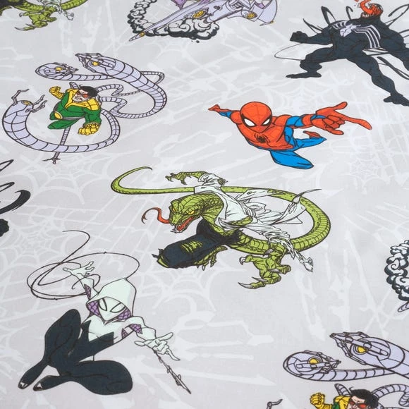 Disney Marvel Spider-Man Duvet Cover and Pillowcase Set Patterned, White, Polycotton 6 Disney Marvel Spider-Man Duvet Cover and Pillowcase Set Patterned, White, Polycotton - Image 6
