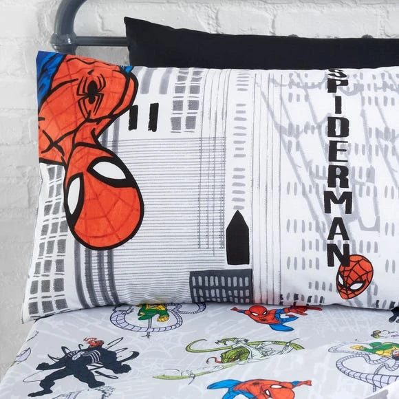 Disney Marvel Spider-Man Duvet Cover and Pillowcase Set Patterned, White, Polycotton 8 Disney Marvel Spider-Man Duvet Cover and Pillowcase Set Patterned, White, Polycotton - Image 8