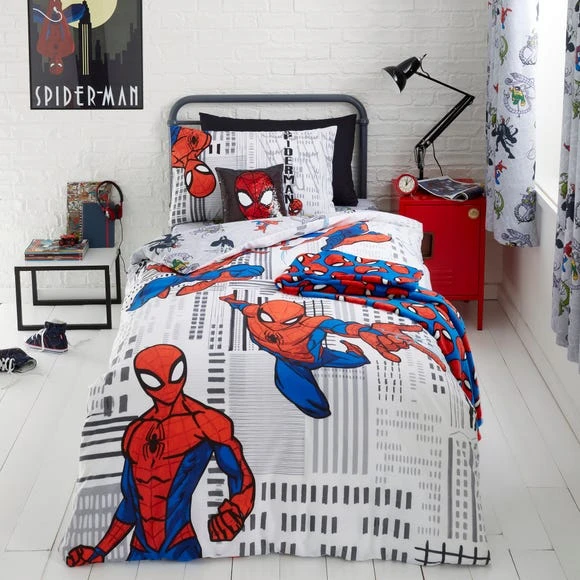 Disney Marvel Spider-Man Duvet Cover and Pillowcase Set Patterned, White, Polycotton 2 Disney Marvel Spider-Man Duvet Cover and Pillowcase Set Patterned, White, Polycotton - Image 2