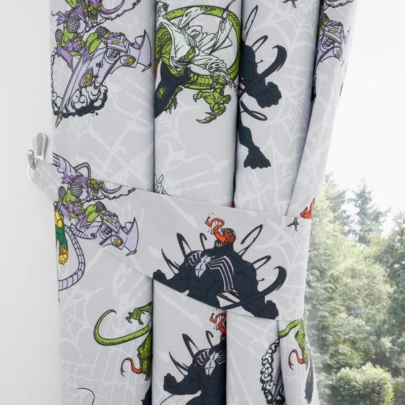 Disney Marvel Spider-Man Pencil Pleat Blackout Curtains Polycotton, Grey, Character 4 Disney Marvel Spider-Man Pencil Pleat Blackout Curtains Polycotton, Grey, Character - Image 4