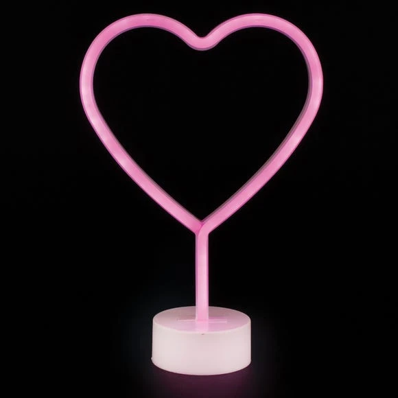 Dunelm Neon Pink Heart LED Lamp Table Lamps 3 Dunelm Neon Pink Heart LED Lamp Table Lamps - Image 3