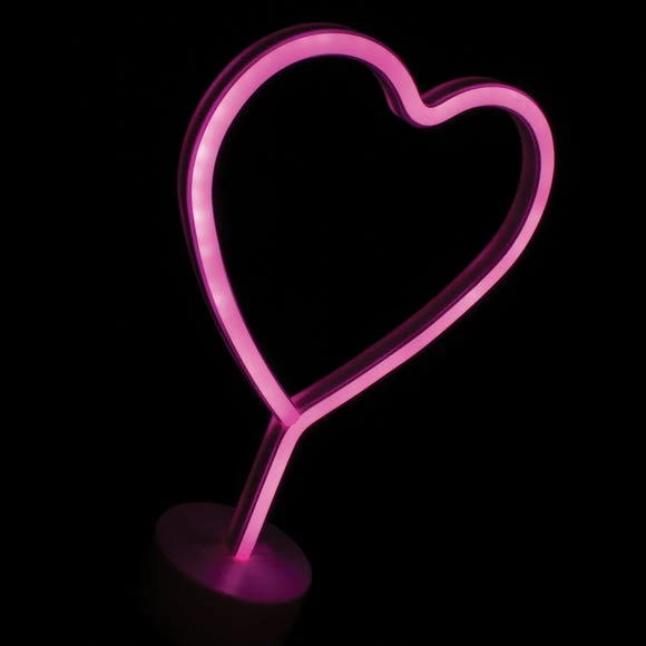 Dunelm Neon Pink Heart LED Lamp Table Lamps 6 Dunelm Neon Pink Heart LED Lamp Table Lamps - Image 6