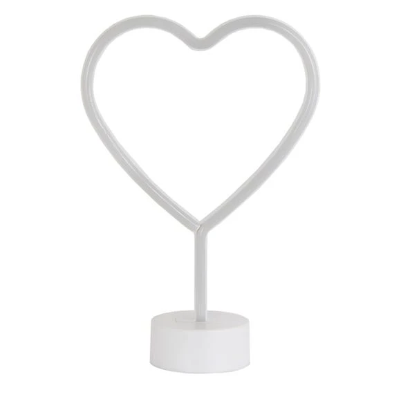 Dunelm Neon Pink Heart LED Lamp Table Lamps 2 Dunelm Neon Pink Heart LED Lamp Table Lamps - Image 2