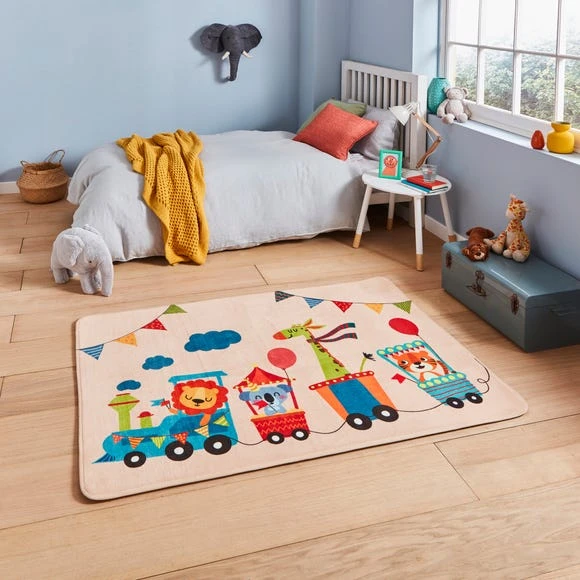 Think Rugs Safari Train Rug Polyester, Animals, Rugs 2 Think Rugs Safari Train Rug Polyester, Animals, Rugs - Image 2