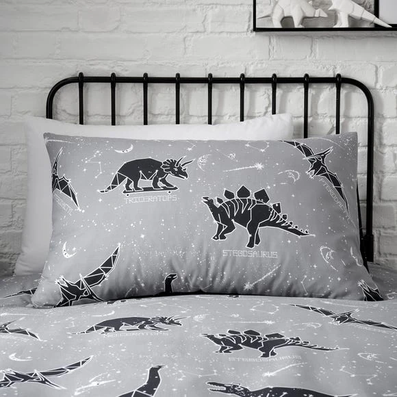 Dunelm Black Space Dinosaur Single Duvet Cover and Pillowcase Set Duvet Cover Sets, Reversible, Printed 5 Dunelm Black Space Dinosaur Single Duvet Cover and Pillowcase Set Duvet Cover Sets, Reversible, Printed - Image 5