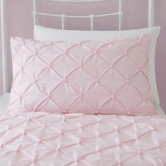 Dunelm Pintuck Pink Polka Dot 100% Cotton Duvet Cover and Pillowcase Set Duvet Cover Sets, Reversible, Printed 4 Dunelm Pintuck Pink Polka Dot 100% Cotton Duvet Cover and Pillowcase Set Duvet Cover Sets, Reversible, Printed - Image 4