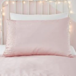 Dunelm Sequin Pink Duvet Cover and Pillowcase Set Duvet Cover Sets, Patterned, Polycotton -All Kids And Nursery Sales 2024 1000167409 alt02