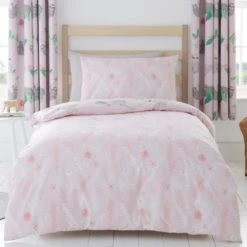 Dunelm Pink Pretty Sloth Duvet Cover and Pillowcase Set Reversible, Printed, Polycotton -All Kids And Nursery Sales 2024 1000167412 alt02