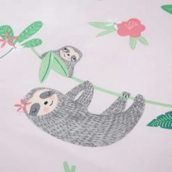 Dunelm Pink Pretty Sloth Duvet Cover and Pillowcase Set Reversible, Printed, Polycotton -All Kids And Nursery Sales 2024 1000167412 alt06
