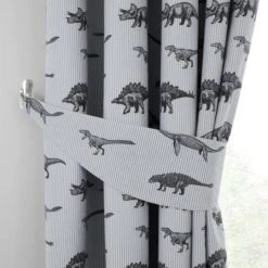 Dunelm Dinosaur Friends Grey 100% Cotton Blackout Eyelet Curtains Printed 9 Dunelm Dinosaur Friends Grey 100% Cotton Blackout Eyelet Curtains Printed -All Kids And Nursery Sales 2024 1000167423 alt02
