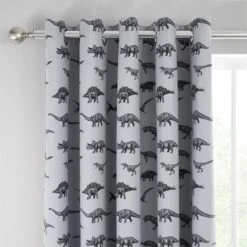 Dunelm Dinosaur Friends Grey 100% Cotton Blackout Eyelet Curtains Printed 10 Dunelm Dinosaur Friends Grey 100% Cotton Blackout Eyelet Curtains Printed -All Kids And Nursery Sales 2024 1000167423 alt03