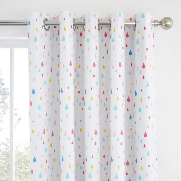 Dunelm Elements Rainbow Geometric 100% Cotton Blackout Eyelet Curtains MultiColoured, Printed 5 Dunelm Elements Rainbow Geometric 100% Cotton Blackout Eyelet Curtains MultiColoured, Printed - Image 5