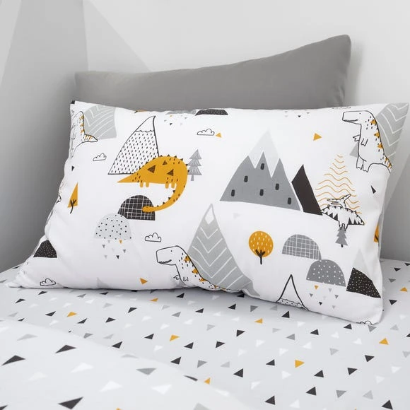 Dunelm Elements Geosaurus 100% Cotton Duvet Cover and Pillowcase Twin Pack Set Reversible, MultiColoured, Printed 6 Dunelm Elements Geosaurus 100% Cotton Duvet Cover and Pillowcase Twin Pack Set Reversible, MultiColoured, Printed - Image 6