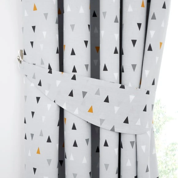 Dunelm Elements Geosaurus 100% Cotton Blackout Eyelet Curtains MultiColoured, Printed 3 Dunelm Elements Geosaurus 100% Cotton Blackout Eyelet Curtains MultiColoured, Printed - Image 3