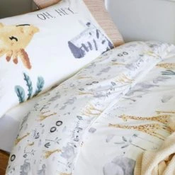 Dunelm Safari Natural 100% Cotton Single Duvet Cover and Pillowcase Set Retreat, Reversible, Boho -All Kids And Nursery Sales 2024 1000167431 alt02