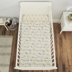 Dunelm Safari Natural 100% Cotton Pack of 2 Fitted Sheets Boho, Printed, Little Safari -All Kids And Nursery Sales 2024 1000167433 alt03