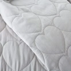Dunelm Grey Heart Bedspread Quilted, Bedspreads & Runners, Polyester -All Kids And Nursery Sales 2024 1000167446 alt01