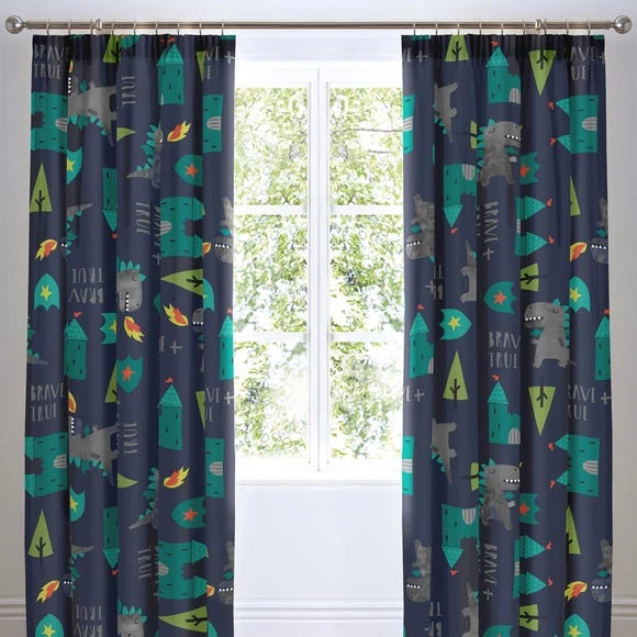 Cosatto Dragon Kingdom Pencil Pleat Curtains Cotton, Kids 2 Cosatto Dragon Kingdom Pencil Pleat Curtains Cotton, Kids - Image 2