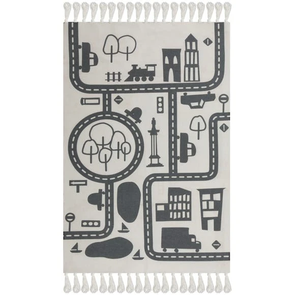 Dunelm Exclusive Tracks Washable Rug Rugs, Cotton, Kids 4 Dunelm Exclusive Tracks Washable Rug Rugs, Cotton, Kids - Image 4