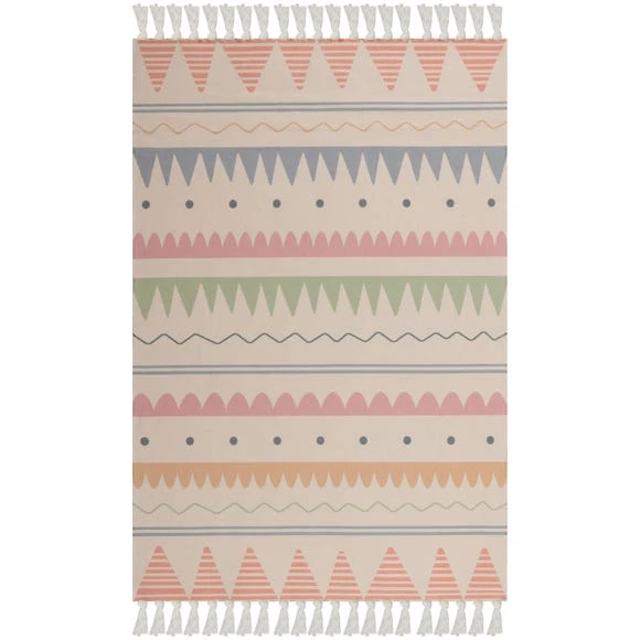 Dunelm Exclusive Ziggy Washable Rug Patterned, Rugs, Ziggy Natural Multi 4 Dunelm Exclusive Ziggy Washable Rug Patterned, Rugs, Ziggy Natural Multi - Image 4