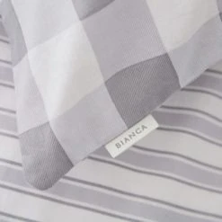 Bianca Cotton Bianca Check Stripe 100% Cotton Fitted Sheet Checked, Fitted Sheets -All Kids And Nursery Sales 2024 1000180310 alt01 1