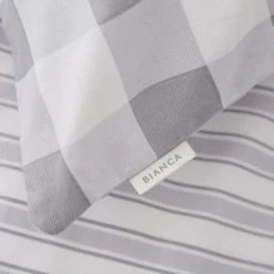 Bianca Cotton Bianca Check Stripe 100% Cotton Fitted Sheet Checked, Fitted Sheets -All Kids And Nursery Sales 2024 1000180310 alt02 1